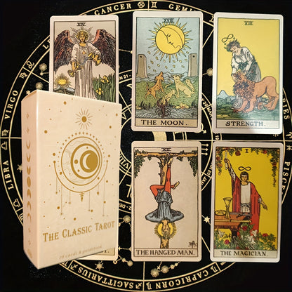 Classic 78-Card Tarot Deck & Guidebook | Divination Set for Beginners