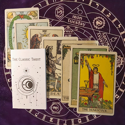 Classic 78-Card Tarot Deck & Guidebook | Divination Set for Beginners