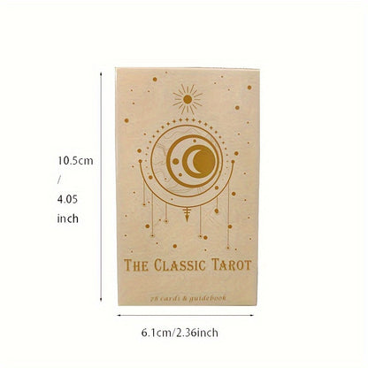 Classic 78-Card Tarot Deck & Guidebook | Divination Set for Beginners