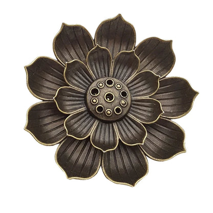 Lotus Incense Holder | Porous Metal Burner for Zen Meditation & Home Decor