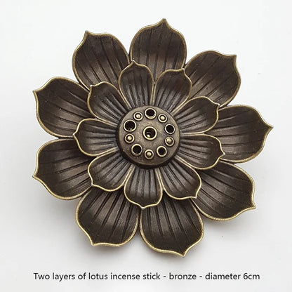 Lotus Incense Holder | Porous Metal Burner for Zen Meditation & Home Decor