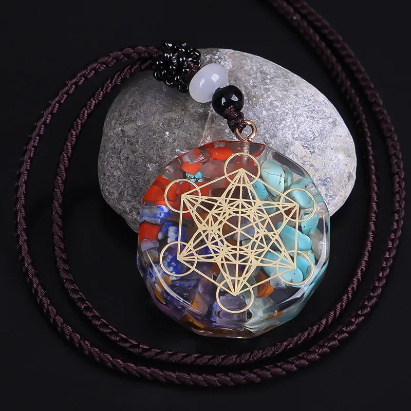 7 Chakra Orgone Pendant Necklace | Healing Jewelry for Yoga & Meditation