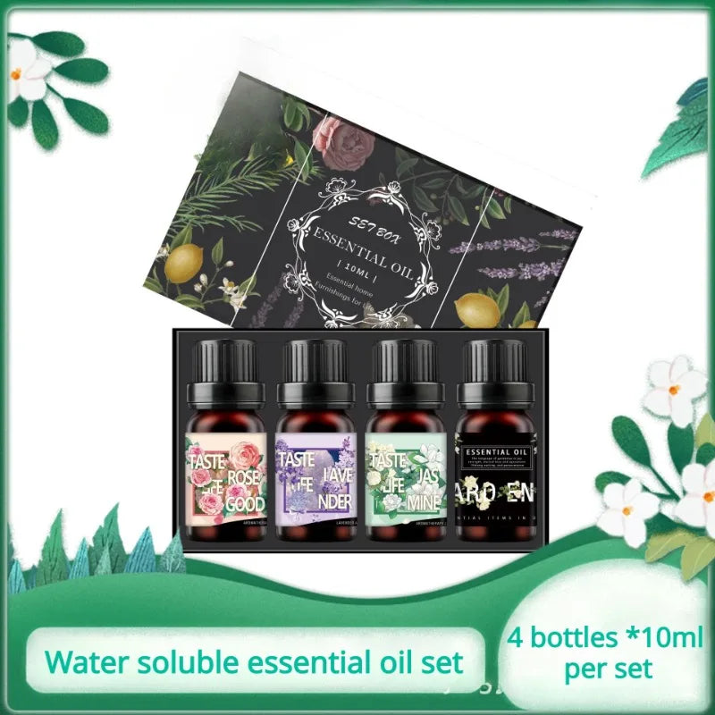 Water-Soluble Essential Oil Set | 4x10ml DIY Aromatherapy Blend for Diffusers & Candles