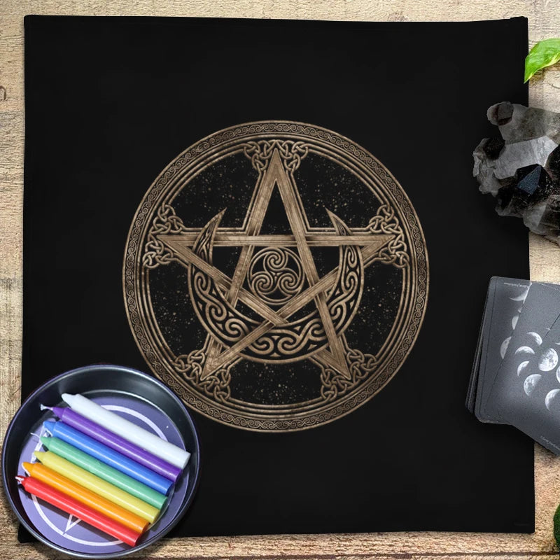 Spiritual Energy Symbols Altar Cloth | Pagan Witchcraft Tarot Mat