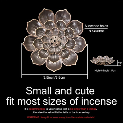 Lotus Incense Holder | Porous Metal Burner for Zen Meditation & Home Decor