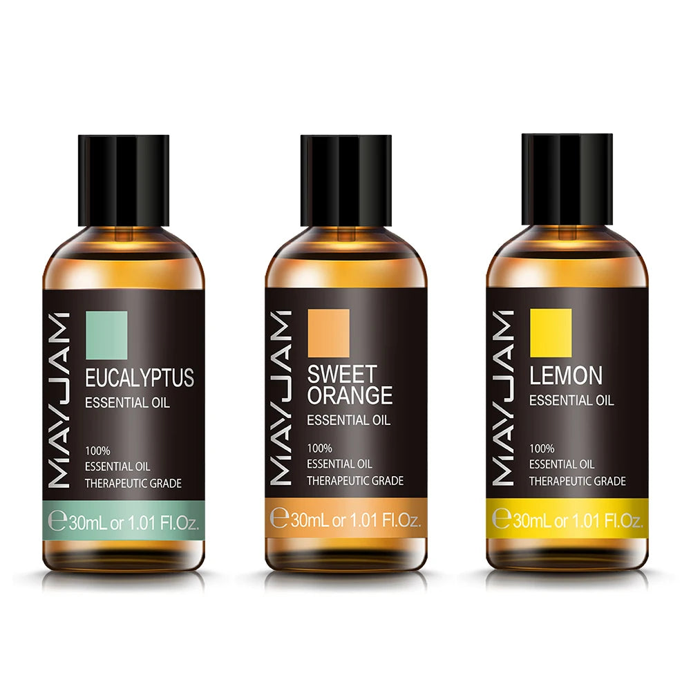 MAYJAM Essential Oils Set | Eucalyptus, Sweet Orange, Lemon, Lavender